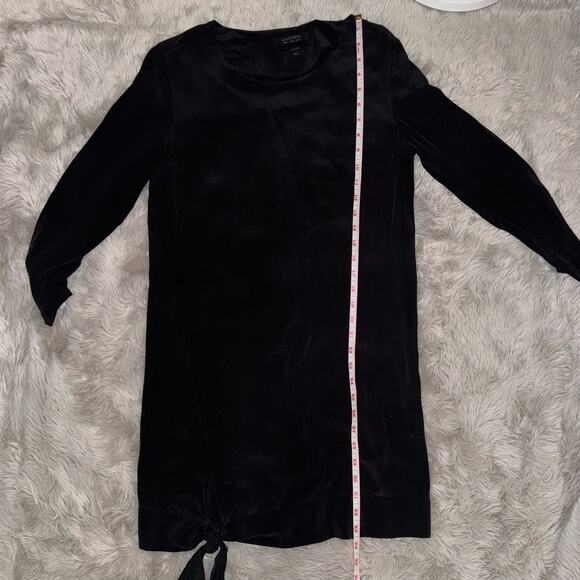 AllSaints Black Neely Silk Dress Size 2 - Picture 12 of 12